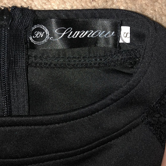 Black Homecoming Dress with Lace over the shoulder - Picture 2 of 3